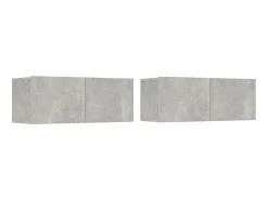 Móvel De Tv| Conjunto móveis de TV 6 pcs madeira processada cimento PT781339 Cinzento