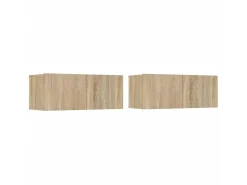 Outlet Conjunto móveis de TV 4 pcs madeira processada carvalho sonoma PT379498 Castanho