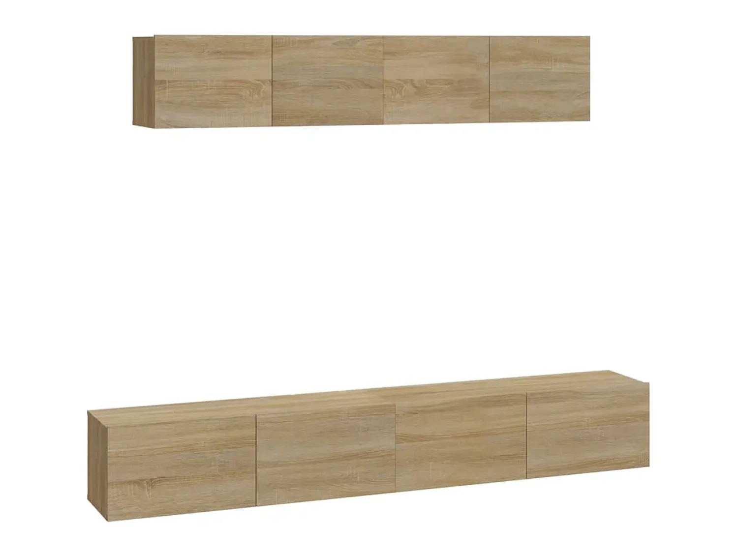 Outlet Conjunto móveis de TV 4 pcs madeira processada carvalho sonoma PT379498 Castanho