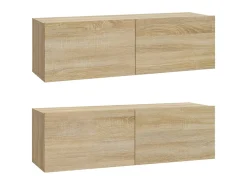 Outlet Conjunto móveis de TV 4 pcs madeira processada carvalho sonoma PT379498 Castanho