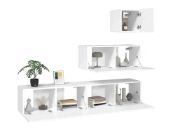 Online Conjunto móveis de TV 4 pcs madeira processada PT117092 Branco