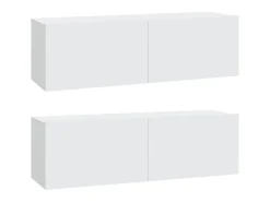 Móvel De Tv* Conjunto móveis de TV 4 pcs madeira processada PT549731 Branco