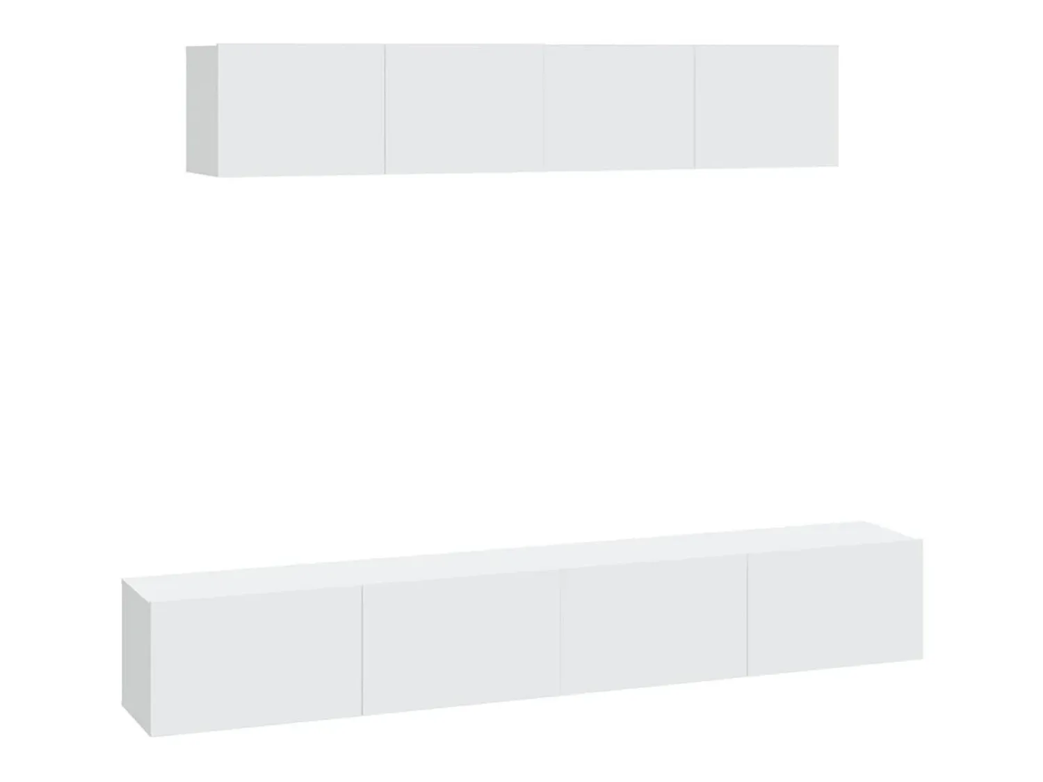 Móvel De Tv* Conjunto móveis de TV 4 pcs madeira processada PT549731 Branco