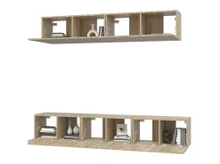 New Conjunto móveis de TV 5 pcs madeira processada carvalho sonoma PT202397 Castanho