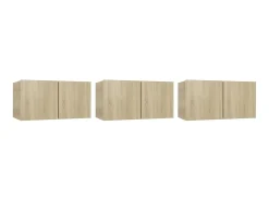 New Conjunto móveis de TV 5 pcs madeira processada carvalho sonoma PT202397 Castanho