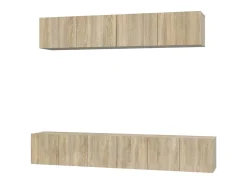 New Conjunto móveis de TV 5 pcs madeira processada carvalho sonoma PT202397 Castanho