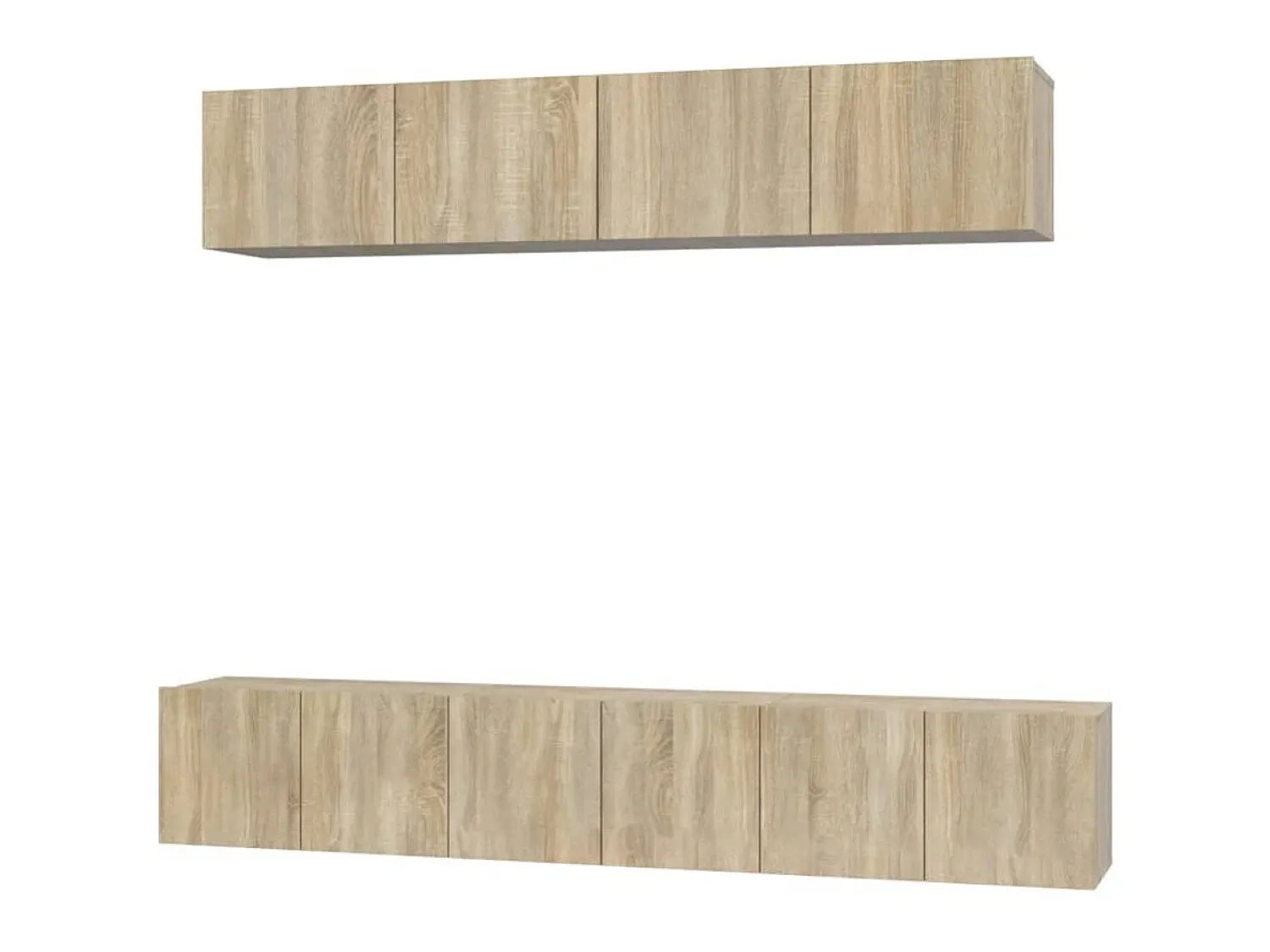 New Conjunto móveis de TV 5 pcs madeira processada carvalho sonoma PT202397 Castanho