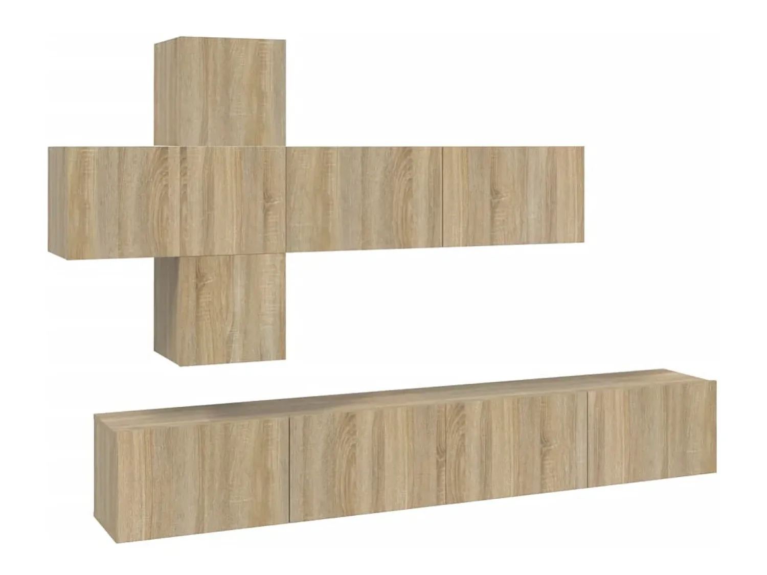Conjunto móveis de TV 7 pcs madeira processada carvalho sonoma PT261163^ Móvel De Tv