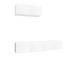 Móvel De Tv* Conjunto móveis de TV 3 pcs madeira processada PT314236 Branco