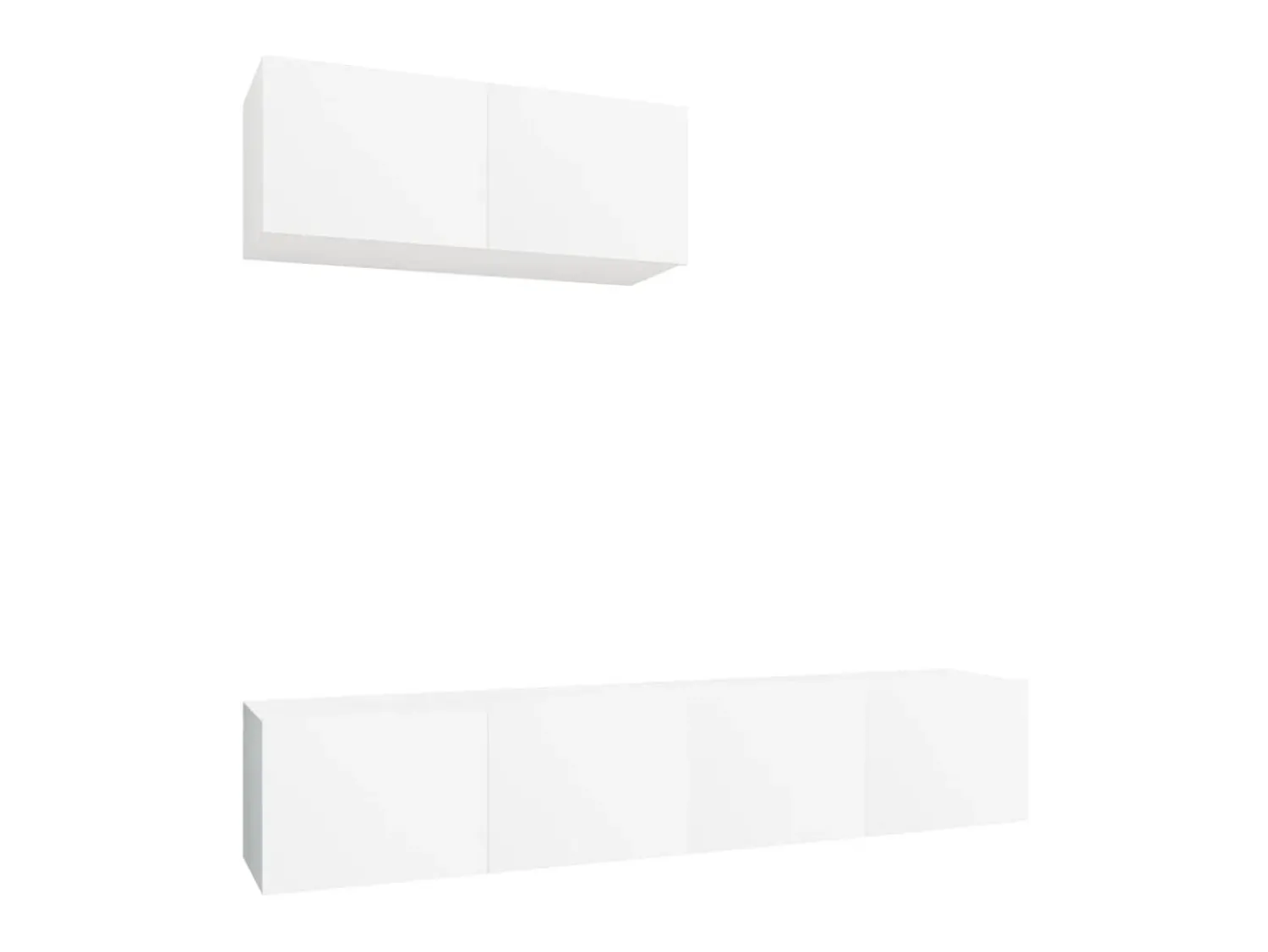 Móvel De Tv* Conjunto móveis de TV 3 pcs madeira processada PT314236 Branco