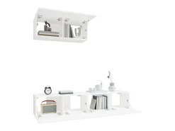 Móvel De Tv* Conjunto móveis de TV 3 pcs madeira processada PT314236 Branco