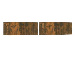 Móvel De Tv* Conjunto móveis de TV 4 pcs madeira processada carvalho fumado PT423159 Castanho