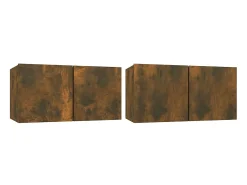 Móvel De Tv* Conjunto móveis de TV 4 pcs madeira processada carvalho fumado PT423159 Castanho
