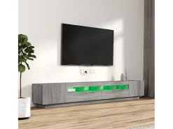 Conjunto móveis de TV 3 pcs c/ LEDs madeira sonoma PT628711^ Móvel De Tv