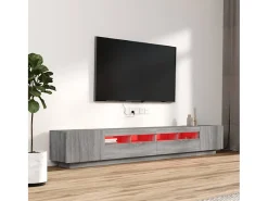 Conjunto móveis de TV 3 pcs c/ LEDs madeira sonoma PT628711^ Móvel De Tv