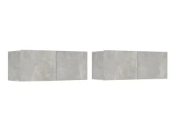 Conjunto móveis de TV 4 pcs madeira processada cimento PT200364 Cinzento
