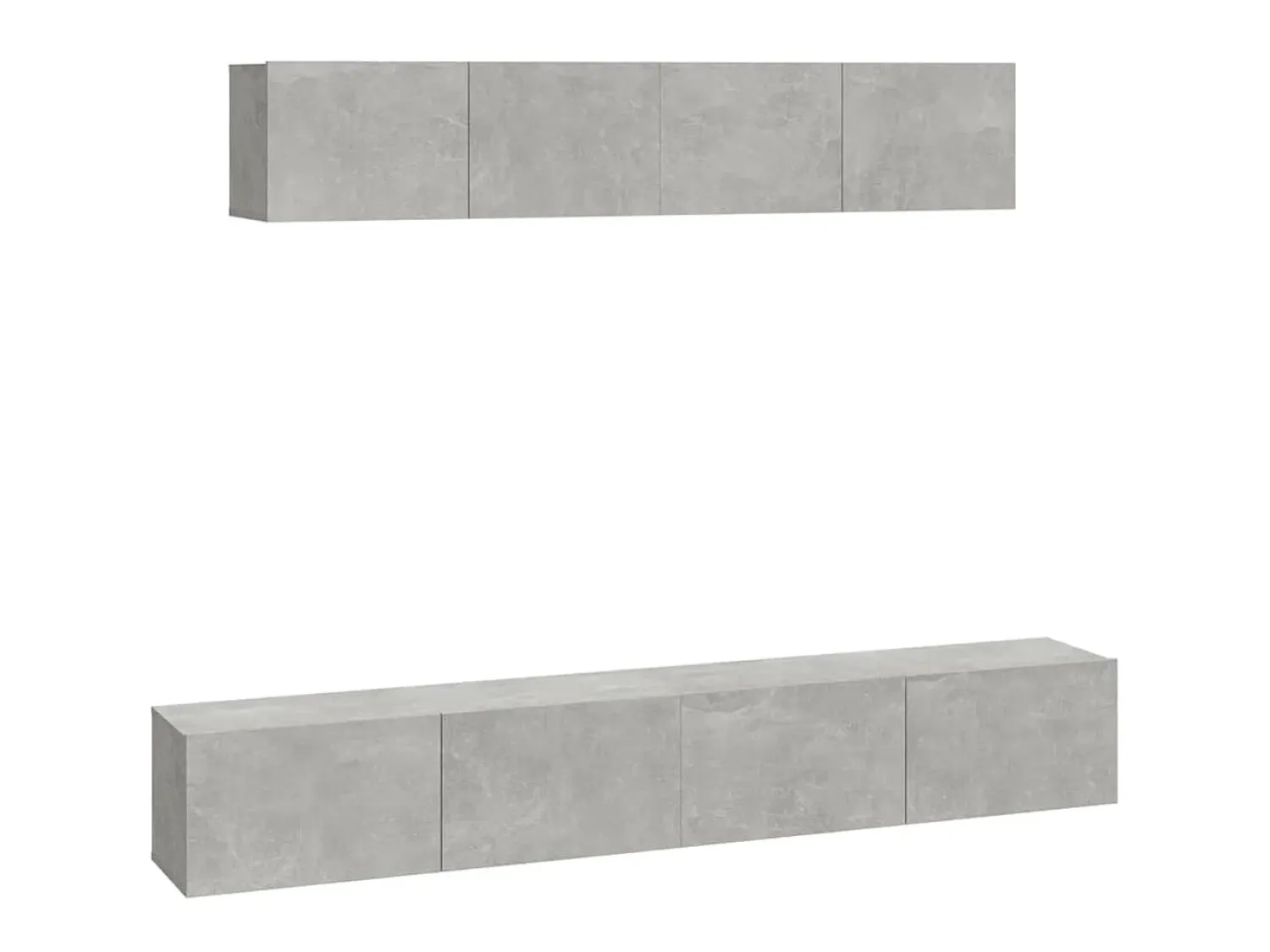 Conjunto móveis de TV 4 pcs madeira processada cimento PT200364 Cinzento