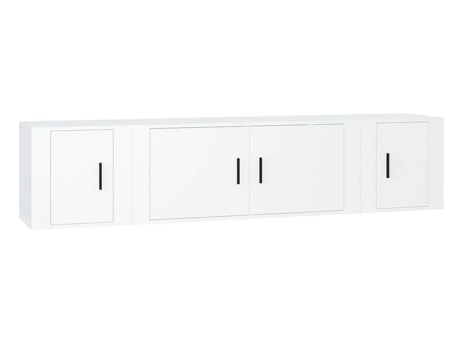 New Conjunto móveis de TV 3 pcs madeira processada PT336434 Branco