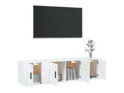 Móvel De Tv* Conjunto móveis de TV 3 pcs madeira processada PT776633 Branco
