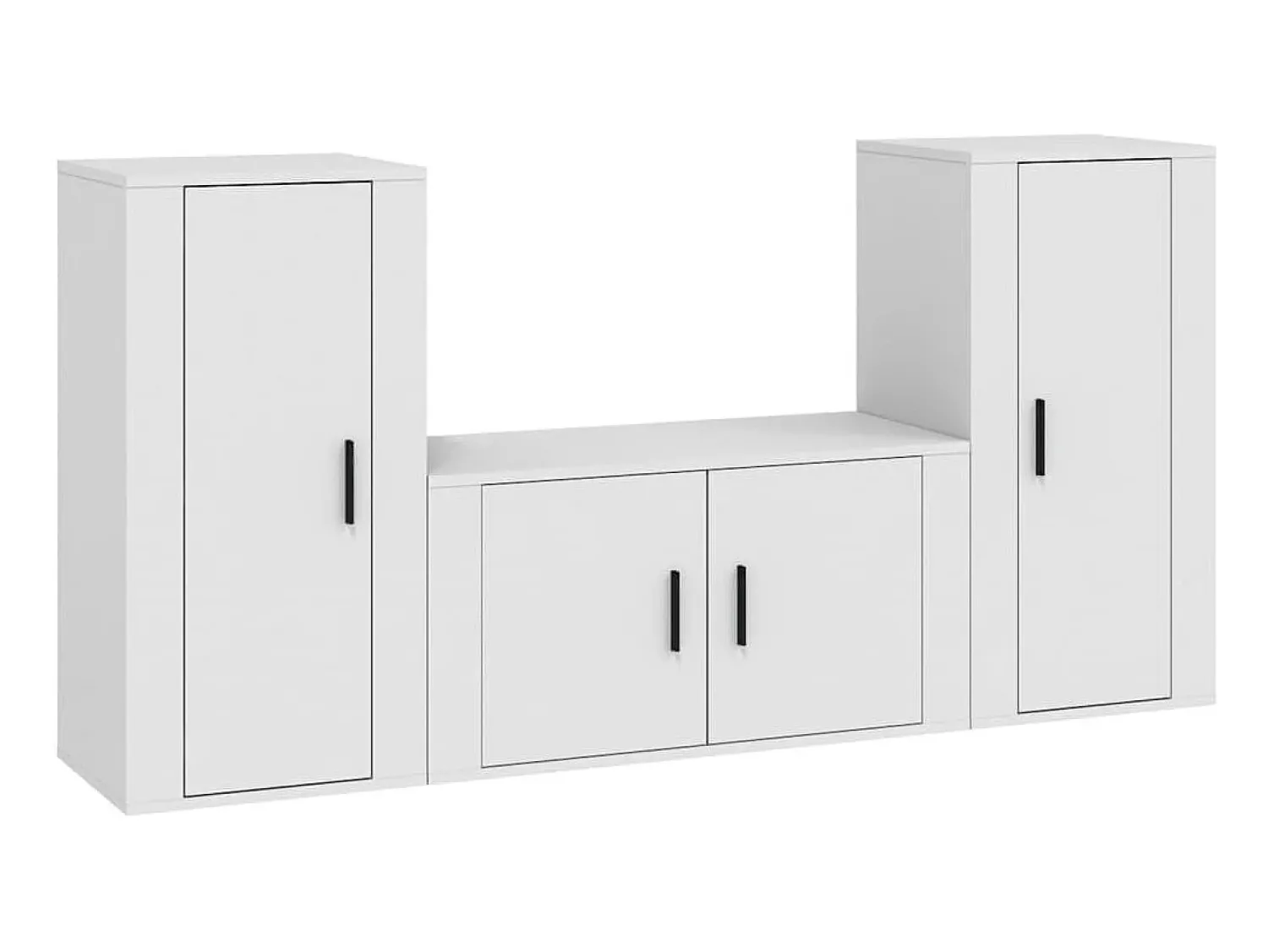 Conjunto móveis de TV 3 pcs madeira processada PT346623^ Móvel De Tv