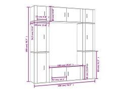 Móvel De Tv*vidaxl Conjunto móveis de TV 8 pcs madeira processada Branco