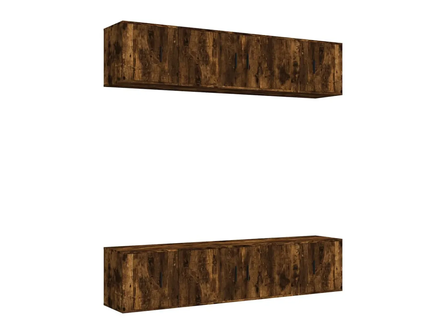 Móvel De Tv* Conjunto móveis de TV 6 pcs madeira processada carvalho fumado PT100149 Castanho