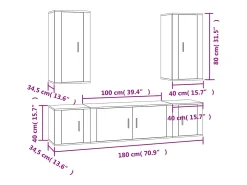 Clearance vidaxl Conjunto móveis de TV 5 pcs madeira processada Branco