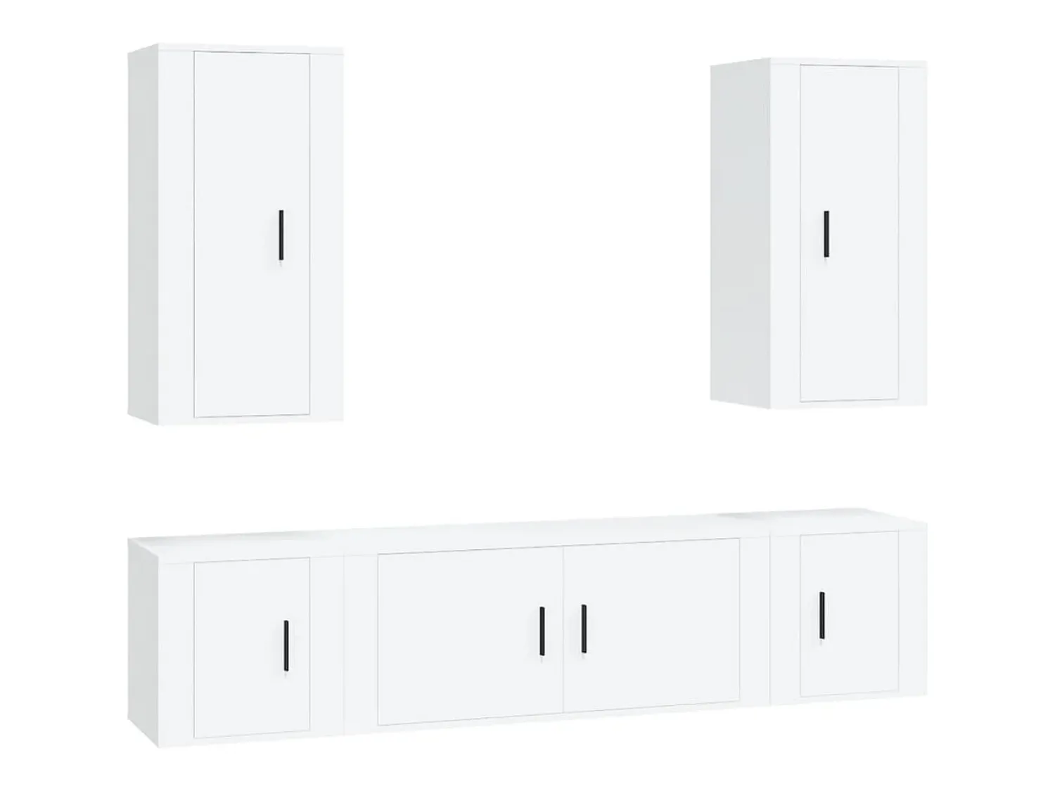 Clearance vidaxl Conjunto móveis de TV 5 pcs madeira processada Branco