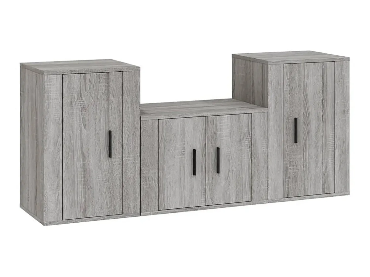 Conjunto móveis de TV 3 pcs madeira processada sonoma cinza PT842151^ Móvel De Tv