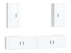 Conjunto móveis de TV 4 pcs madeira processada PT367810^ Móvel De Tv