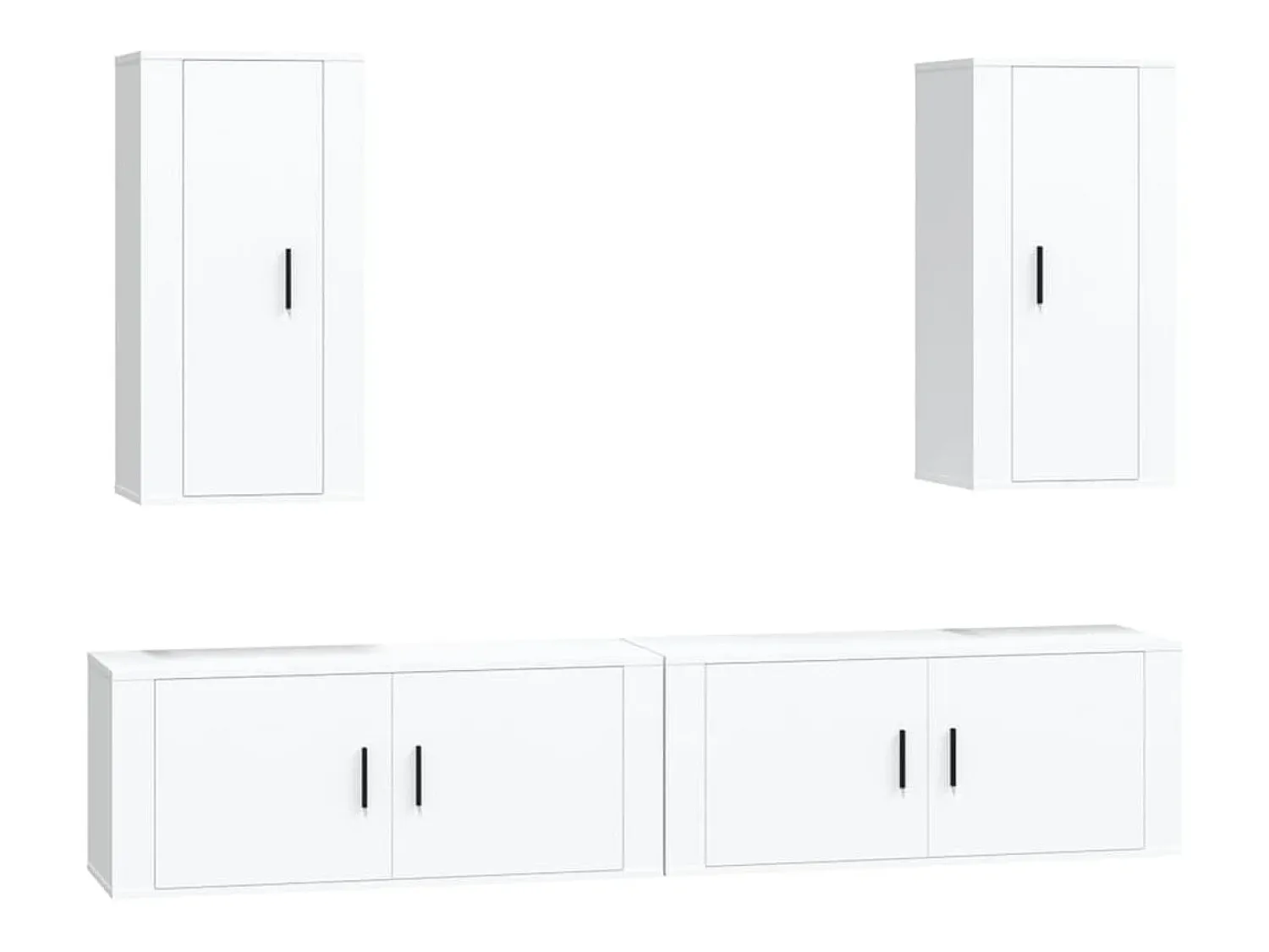 Conjunto móveis de TV 4 pcs madeira processada PT367810^ Móvel De Tv