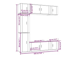 Outlet vidaxl Conjunto móveis de TV 7 pcs madeira processada Branco