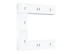 Outlet vidaxl Conjunto móveis de TV 7 pcs madeira processada Branco