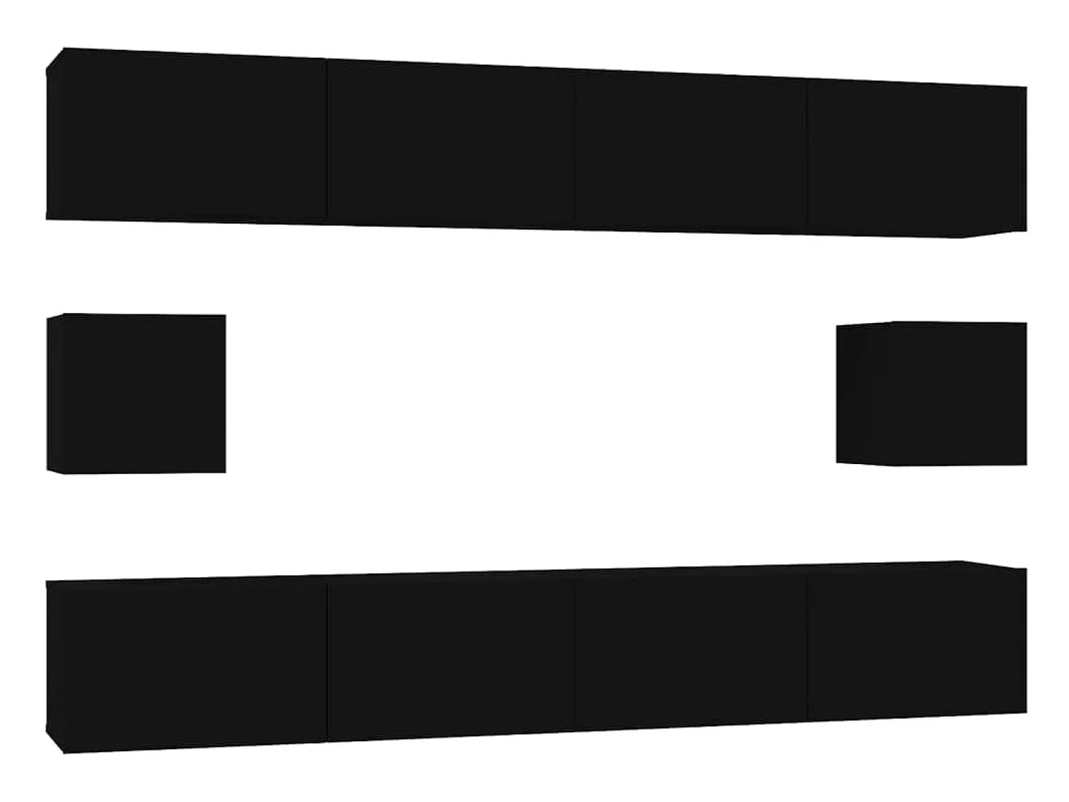 Móvel De Tv* Conjunto móveis de TV 6 pcs madeira processada PT255988 Preto