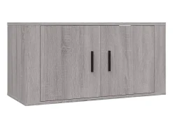 Conjunto móveis de TV 3 pcs madeira processada sonoma cinza PT914212^ Móvel De Tv