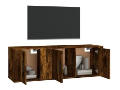 Móvel De Tv| Conjunto móveis de TV 2pcs madeira processada carvalho fumado PT840300 Castanho