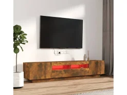 Móvel De Tv* Conjunto móveis de TV 2pcs c/ LEDs madeira carvalho fumado PT678396 Castanho