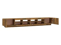 Móvel De Tv*vidaxl Conjunto móveis de TV 3pcs c/ LEDs madeira carvalho fumado Castanho