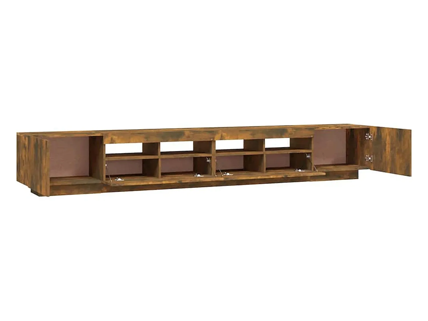 Móvel De Tv*vidaxl Conjunto móveis de TV 3pcs c/ LEDs madeira carvalho fumado Castanho