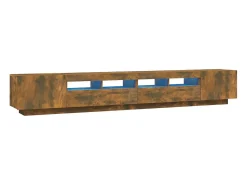 Móvel De Tv*vidaxl Conjunto móveis de TV 3pcs c/ LEDs madeira carvalho fumado Castanho