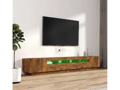 Móvel De Tv*vidaxl Conjunto móveis de TV 3pcs c/ LEDs madeira carvalho fumado Castanho