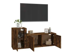 Conjunto móveis de TV 2pcs madeira processada carvalho fumado PT416459^ Móvel De Tv