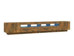 Móvel De Tv| Conjunto móveis de TV 3pcs c/ LEDs madeira carvalho fumado PT889745 Castanho