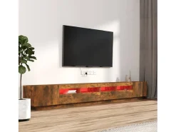 Móvel De Tv* Conjunto móveis de TV 3pcs c/ LEDs madeira carvalho fumado PT616079 Castanho