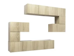 Outlet Conjunto móveis de TV 8pcs derivados de madeira carvalho sonoma PT727579 Castanho