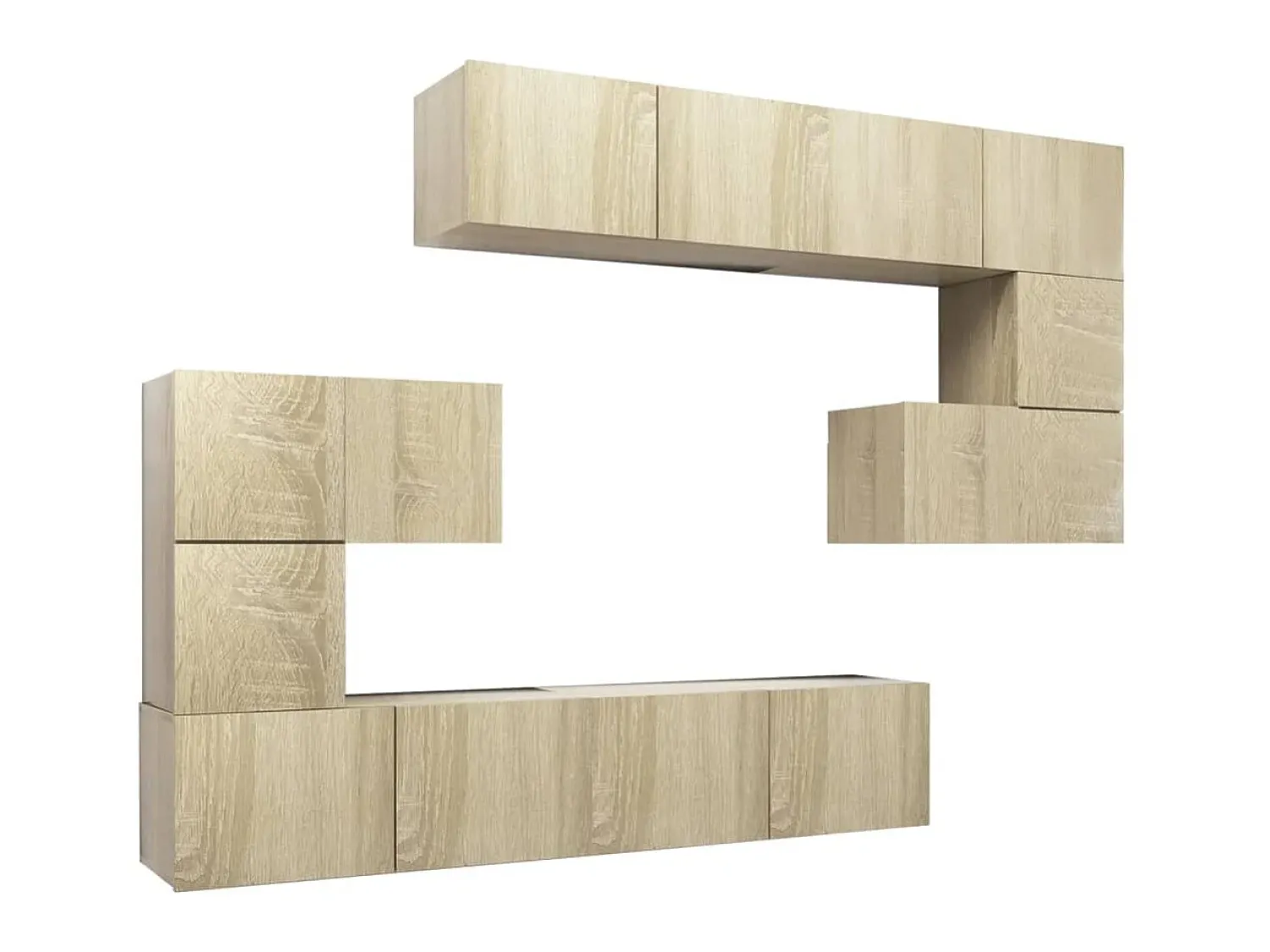 Outlet Conjunto móveis de TV 8pcs derivados de madeira carvalho sonoma PT727579 Castanho