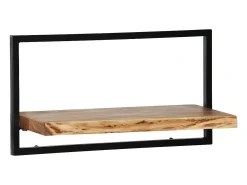 Prateleira* Conjunto prateleiras de parede 5 pcs madeira acácia maciça/aço PT516506 Castanho