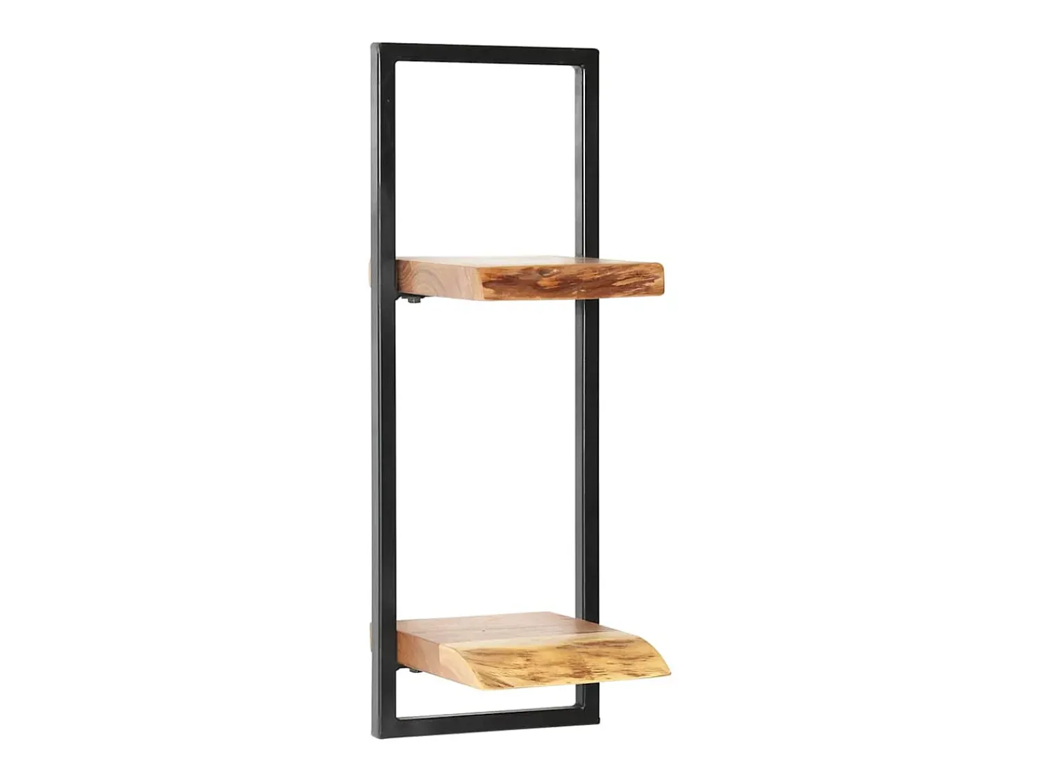 vidaxl Conjunto prateleiras de parede 5 pcs madeira acácia maciça/aço Castanho
