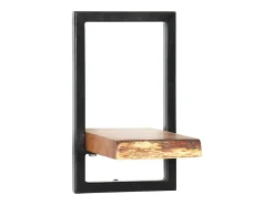 vidaxl Conjunto prateleiras de parede 5 pcs madeira acácia maciça/aço Castanho