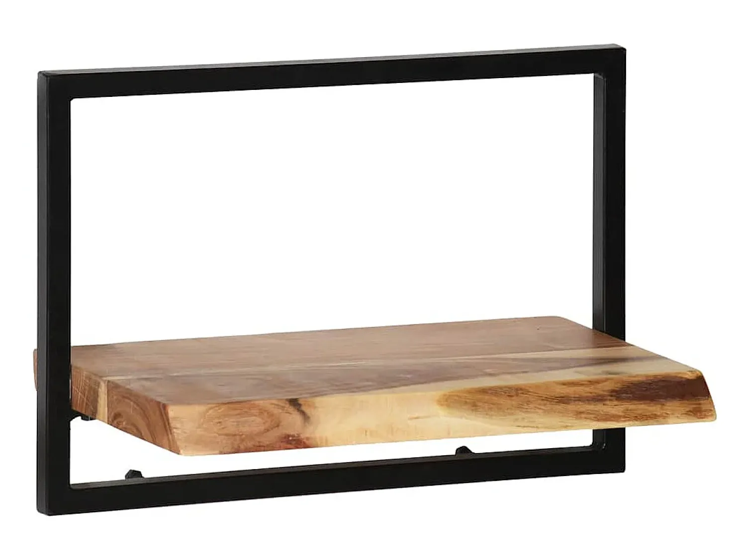 vidaxl Conjunto prateleiras de parede 5 pcs madeira acácia maciça/aço Castanho